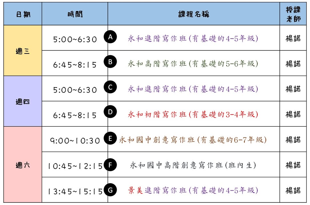【2023年9月份學期班報名資訊公告】