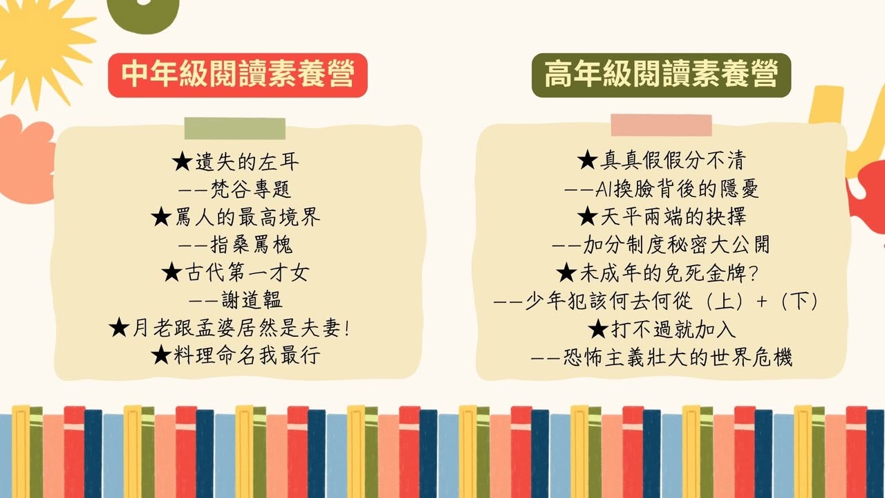每年寒暑假，我們都要特地請詹芸老師的團隊保留時段，