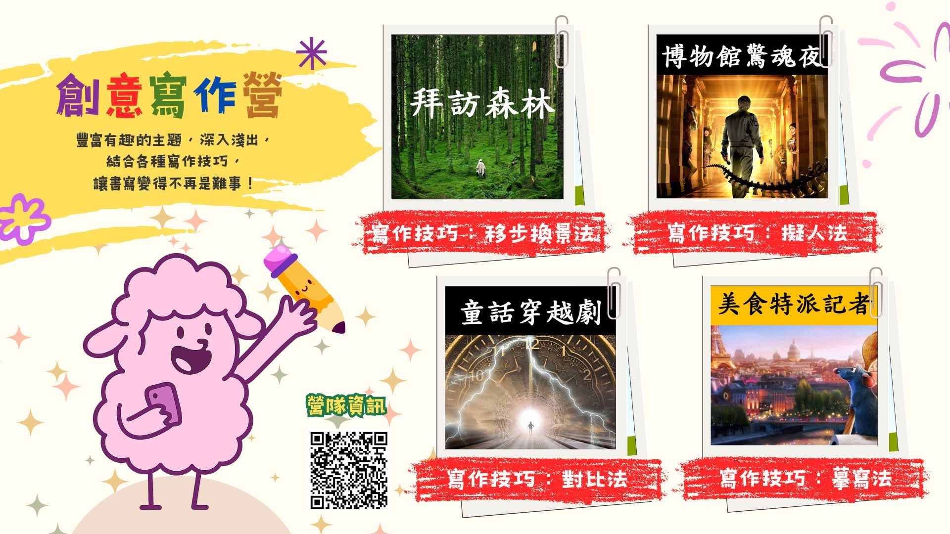 【創意寫作營課程特色】